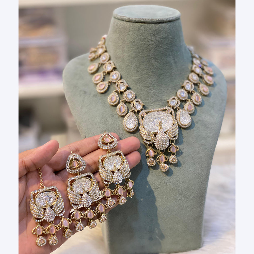 Hira Collections Designer Pota And Austrian Stone Necklace Set