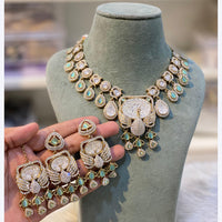 Hira Collections Designer Pota And Austrian Stone Necklace Set