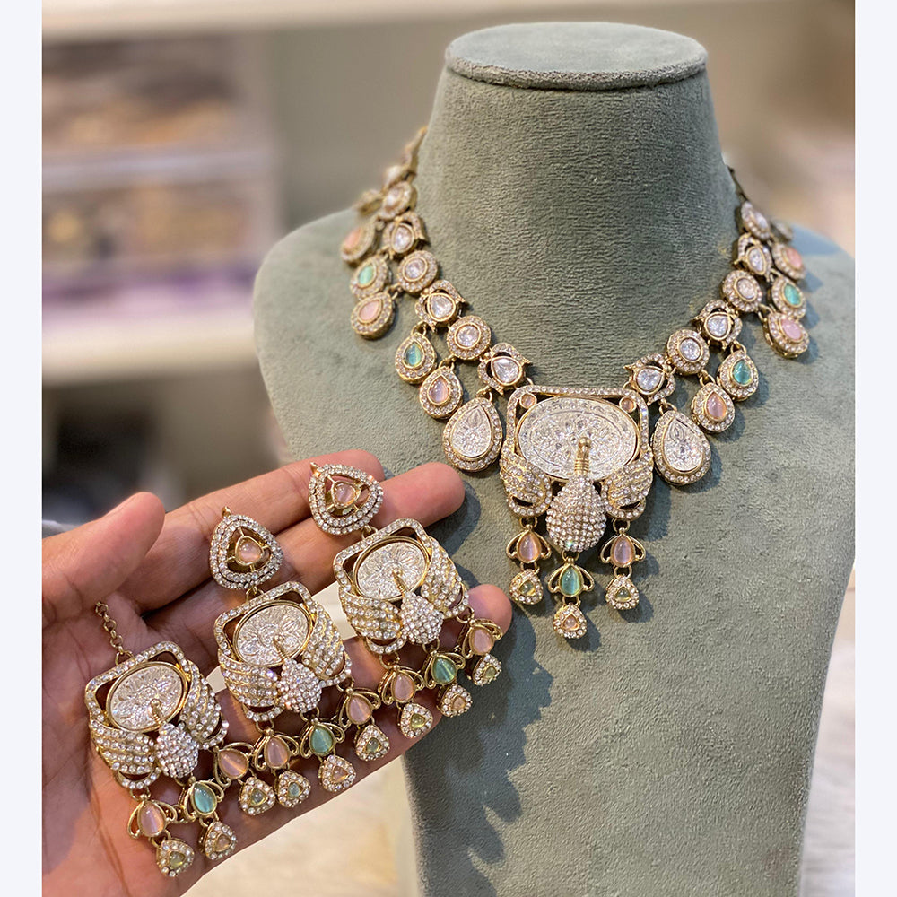 Hira Collections Designer Pota And Austrian Stone Necklace Set