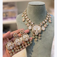 Hira Collections Designer Pota And Austrian Stone Necklace Set