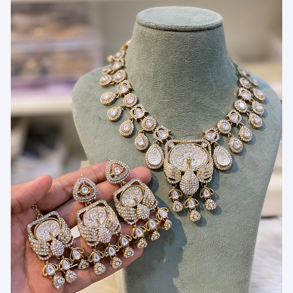 Hira Collections Designer Pota And Austrian Stone Necklace Set