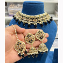Hira Collections Royal Crystal Stone Beads And Pearl Necklace Set