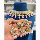 Hira Collections Royal Crystal Stone Beads And Pearl Necklace Set
