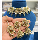 Hira Collections Royal Crystal Stone Beads And Pearl Necklace Set