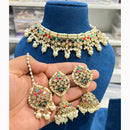 Hira Collections Royal Crystal Stone Beads And Pearl Necklace Set
