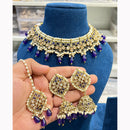 Hira Collections Royal Crystal Stone Beads And Pearl Necklace Set