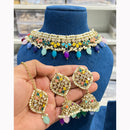 Hira Collections Royal Crystal Stone Beads And Pearl Necklace Set
