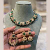 Hira Collections Royal Crystal Stone And Pearl Necklace Set
