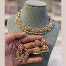 Hira Collections Royal Crystal Stone And Pearl Necklace Set