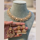 Hira Collections Royal Crystal Stone And Pearl Necklace Set