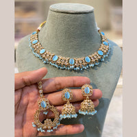 Hira Collections Royal Crystal Stone And Pearl Necklace Set