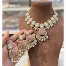 Hira Collections Royal Crystal Stone Beads And Pearl Necklace Set
