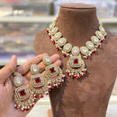 Hira Collections Royal Crystal Stone Beads And Pearl Necklace Set