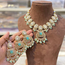 Hira Collections Royal Crystal Stone Beads And Pearl Necklace Set