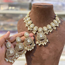 Hira Collections Royal Crystal Stone Beads And Pearl Necklace Set