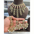 Hira Collections Royal Crystal Stone Beads And Pearl Necklace Set