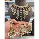 Hira Collections Royal Crystal Stone Beads And Pearl Necklace Set