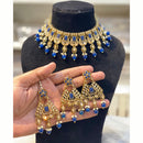 Hira Collections Royal Crystal Stone Beads And Pearl Necklace Set