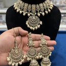 Hira Collections Royal Crystal Stone Beads And Pearl Necklace Set