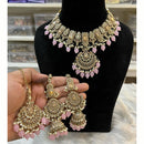 Hira Collections Royal Crystal Stone Beads And Pearl Necklace Set