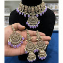 Hira Collections Royal Crystal Stone Beads And Pearl Necklace Set
