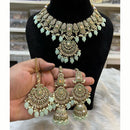Hira Collections Royal Crystal Stone Beads And Pearl Necklace Set