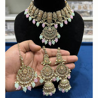 Hira Collections Royal Crystal Stone Beads And Pearl Necklace Set
