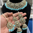 Hira Collections Royal Crystal Stone Beads And Pearl Necklace Set