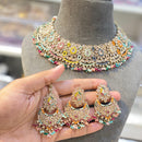 Hira Collections Royal Crystal Stone Beads And Pearl Necklace Set