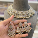 Hira Collections Royal Crystal Stone Beads And Pearl Necklace Set