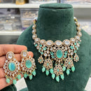 Hira Collection Glamorous Polki Kundan Beads Choker Necklace Set