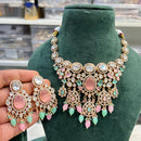 Hira Collection Glamorous Polki Kundan Beads Choker Necklace Set
