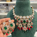 Hira Collection Glamorous Polki Kundan Beads Choker Necklace Set