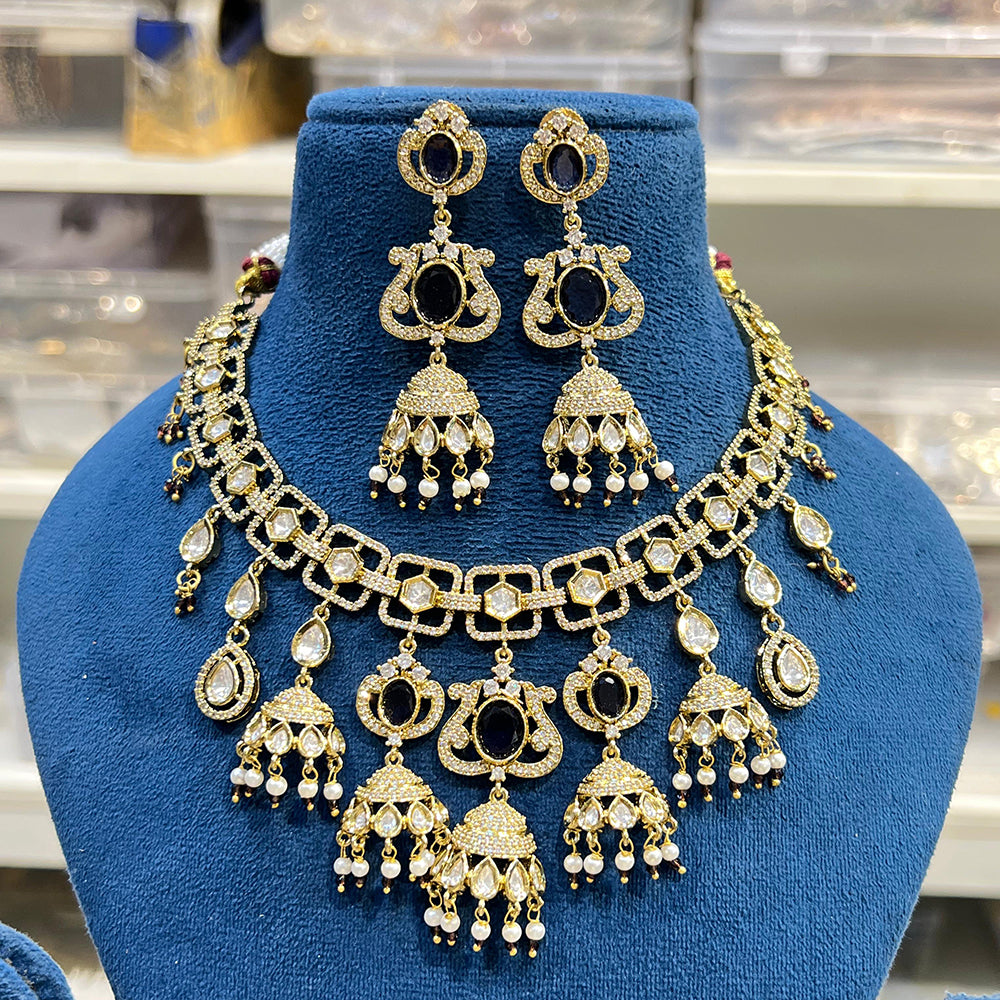 Hira Collection Glamorous Polki Kundan And Pearl Necklace Set