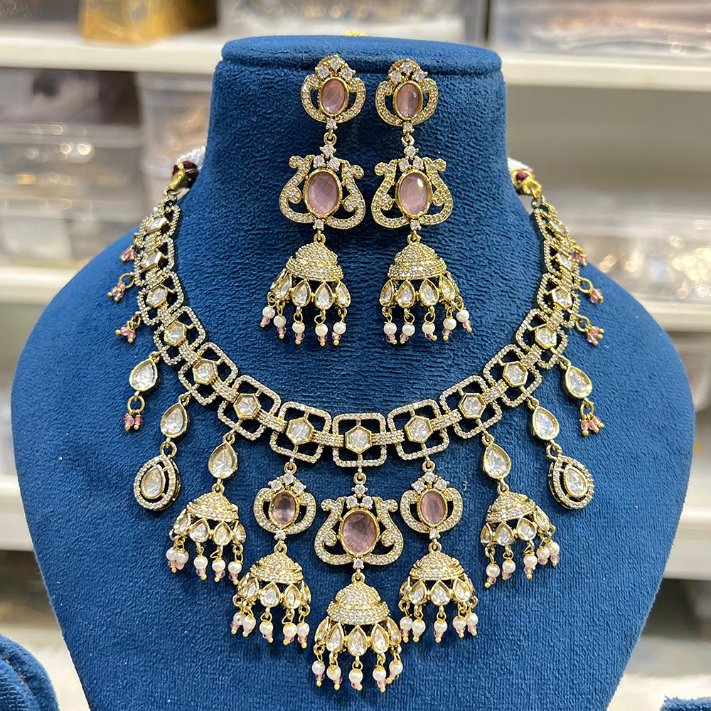 Hira Collection Glamorous Polki Kundan And Pearl Necklace Set