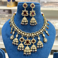 Hira Collection Glamorous Polki Kundan And Pearl Necklace Set