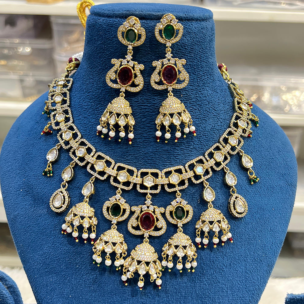 Hira Collection Glamorous Polki Kundan And Pearl Necklace Set