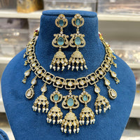 Hira Collection Glamorous Polki Kundan And Pearl Necklace Set