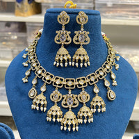 Hira Collection Glamorous Polki Kundan And Pearl Necklace Set