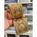 Hira Collections Royal Crystal And Pota Stone Bangles Set