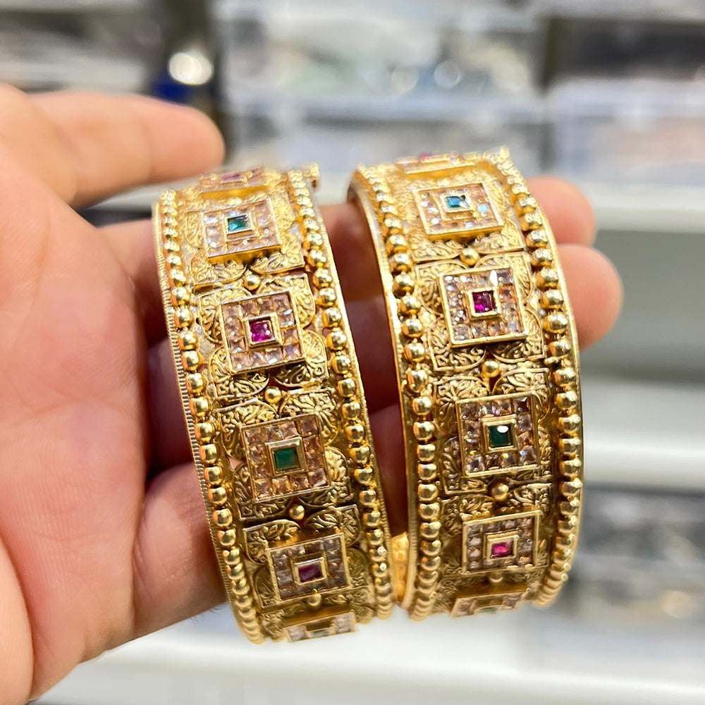 Hira Collections Royal Pota Stone Bangles Set