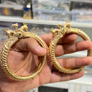 Hira Collections Royal Pota Stone And Pearl Openable Bangles Set
