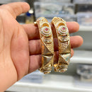Hira Collections Royal Pota Stone And Meenakari Openable Bangles Set