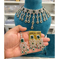 Hira Collections Sparkling Crystal And Austrian Stone Necklace Jewellery Set