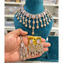 Hira Collections Sparkling Crystal And Austrian Stone Necklace Jewellery Set