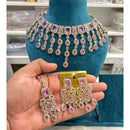 Hira Collections Sparkling Crystal And Austrian Stone Necklace Jewellery Set