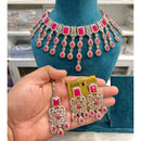 Hira Collections Sparkling Crystal And Austrian Stone Necklace Jewellery Set
