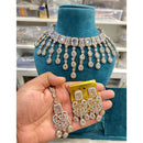 Hira Collections Sparkling Crystal And Austrian Stone Necklace Jewellery Set