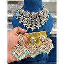 Hira Collections Sparkling Crystal And Beads Necklace Jewellery Set