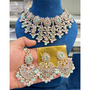 Hira Collections Sparkling Crystal And Beads Necklace Jewellery Set